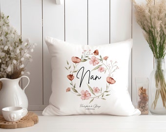 Personalised Floral Name Cushion