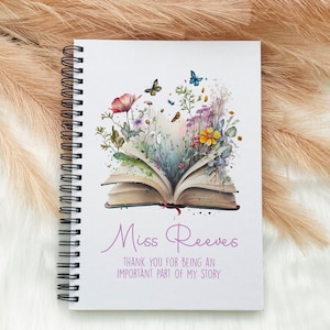 Personalised Teacher Notebook, Thank You Gifts for Teacher, Teaching Assistant Nursery Gift