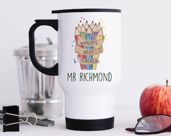 Personalized Teacher Travel Mug: Stainless Steel Insulated Gift