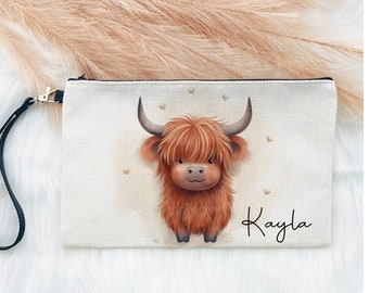 Personalised Highland Cow Pencil Case