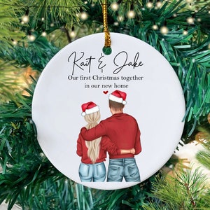 Personalised Couples Bauble, Boyfriend Christmas Gift, Girlfriend Christmas Gift, New Home Gift, First Christmas Together, Tree Ornament