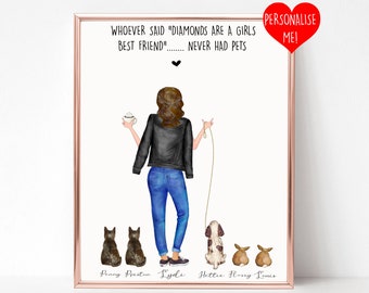 Lévrier Chien /& propriétaire Best friend Amitié Set Porte-clés /& Collier Charme