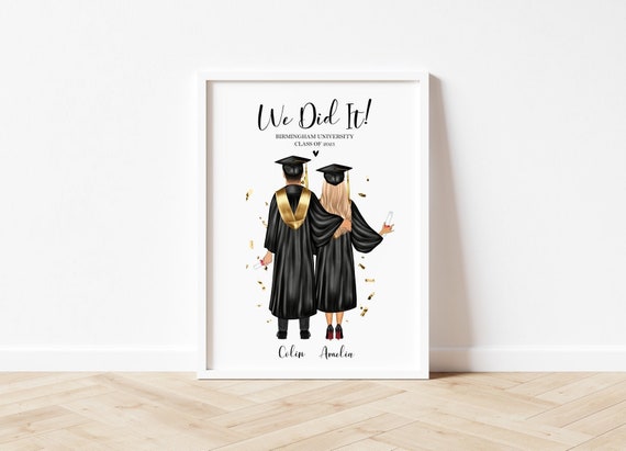 Personalised Couples Graduation Print Graduation Gift for