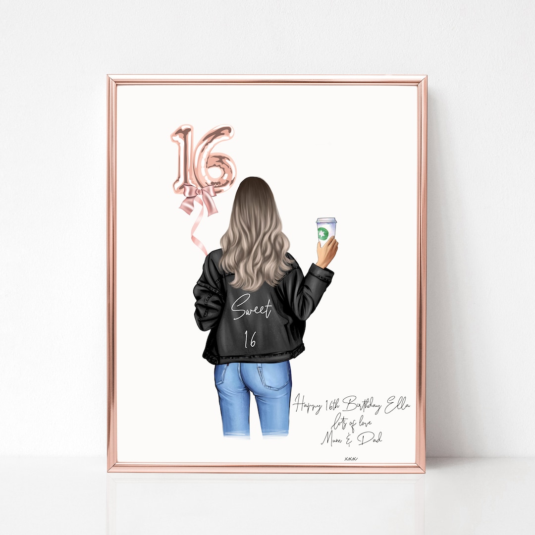 Personalised 16th Birthday Print for Her (digital or Shipped) Sweet 16 ...