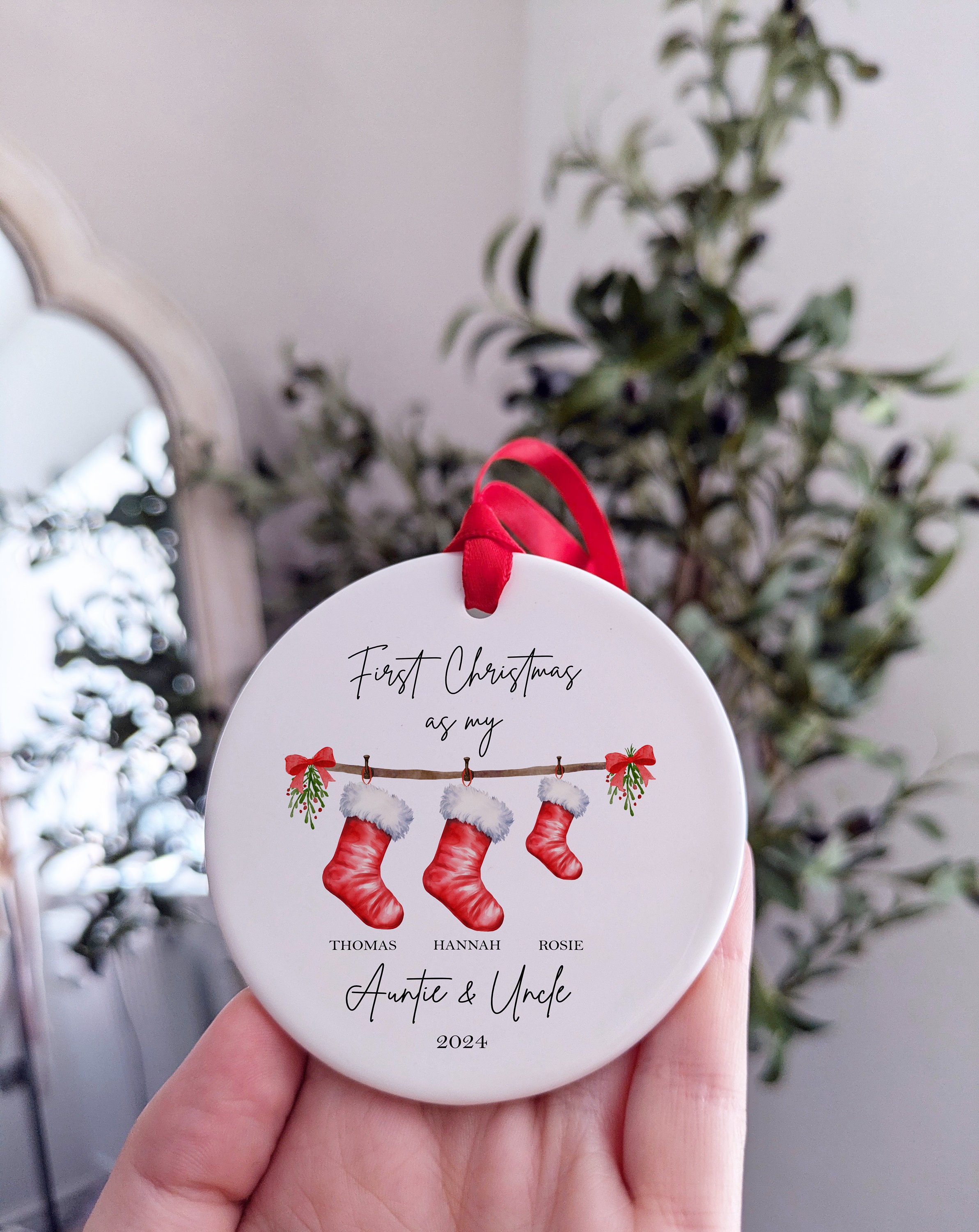 Personalized Auntie Uncle First Christmas Bauble: Baby Niece/nephew ...