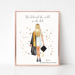 Personalised Graduation Gift, Graduation Print, University Graduation Gift, Graduation Gift for her, Friendship Graduation Print, Keepsake