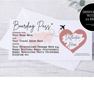 Scratch Reveal Boarding Pass, Personalised Fake Boarding Pass for Surprise Holiday / Destination Trip, Fake Travel Ticket, Fake Plane Ticket image 7