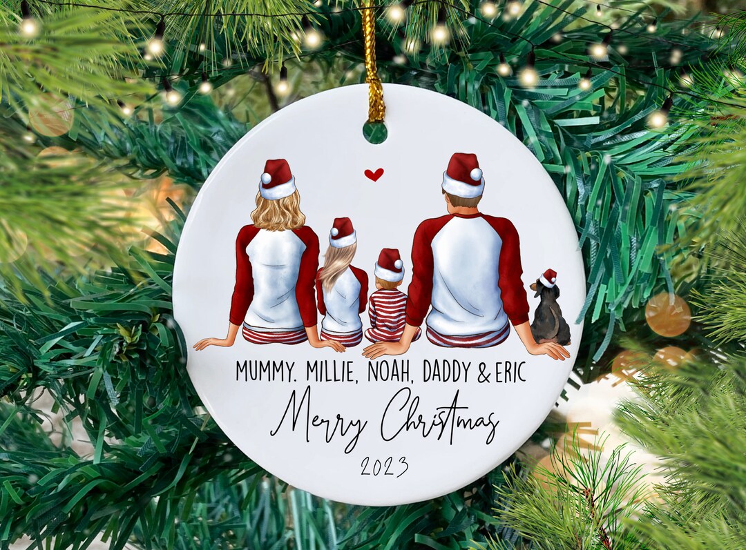 Family Christmas Decoration, Pet Family Bauble, Boyfriend Girlfriend Bauble, Dog Bauble