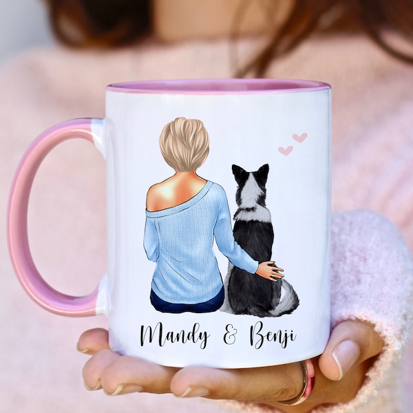 Customisable Dog Mum Mug, Dog owner gifts, Girl and Dog Mug