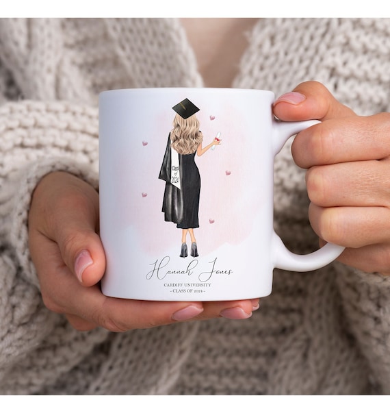 Personalised Graduation Mug for Her, Girl Graduation Gifts, Custom Graduate Celebration Present, So She Did