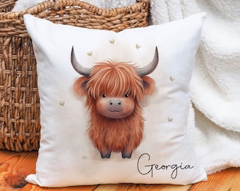 Personalised Highland Cow Cushion