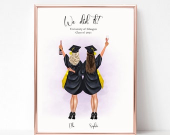 Personalised Graduation Print, Graduation Gift, Friends Graduation Print,  Personalised Graduation Present, University Graduation Print