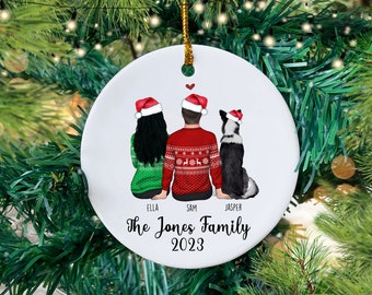 First Christmas Married Gift, Family and Pet Christmas Tree Ornament, Couples Christmas Decoration, Family Bauble, Cat / Dog Bauble