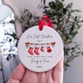 Personalised First Christmas as a Family of 4 Bauble, Baby First Christmas Tree Ornament, 1st Xmas Ornament 2025