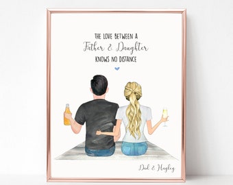 Personalised Dad and Daughter Print, Fathers Day Gift, Dad / Daughter Birthday Gift, Christmas Gift for Dad