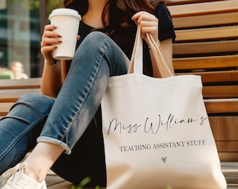 Personalized Teaching Assistant Tote Bag: End of Year TA Gift