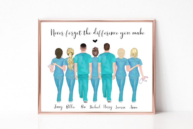 Nurse Team Gift Personalised Nurses Print Nurse Retirement Etsy