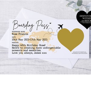 Scratch Reveal Boarding Pass, Personalised Fake Boarding Pass for Surprise Holiday / Destination Trip, Fake Travel Ticket, Fake Plane Ticket image 4