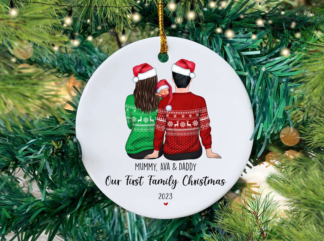 Personalised Family Bauble, Our First Family Christmas Decoration Etsy UK