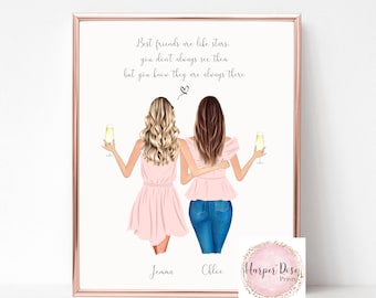 Friendship Gift, Gift for Best Friend, Best Friend Print, Personalised Gift, Birthday gift for Friend ,Friendship Quote