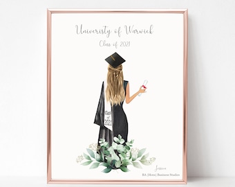 Graduation Gifts, Graduation Print, Friends Graduation Print,  Personalised Graduation Print for Her,  University Graduation, Class of 2023
