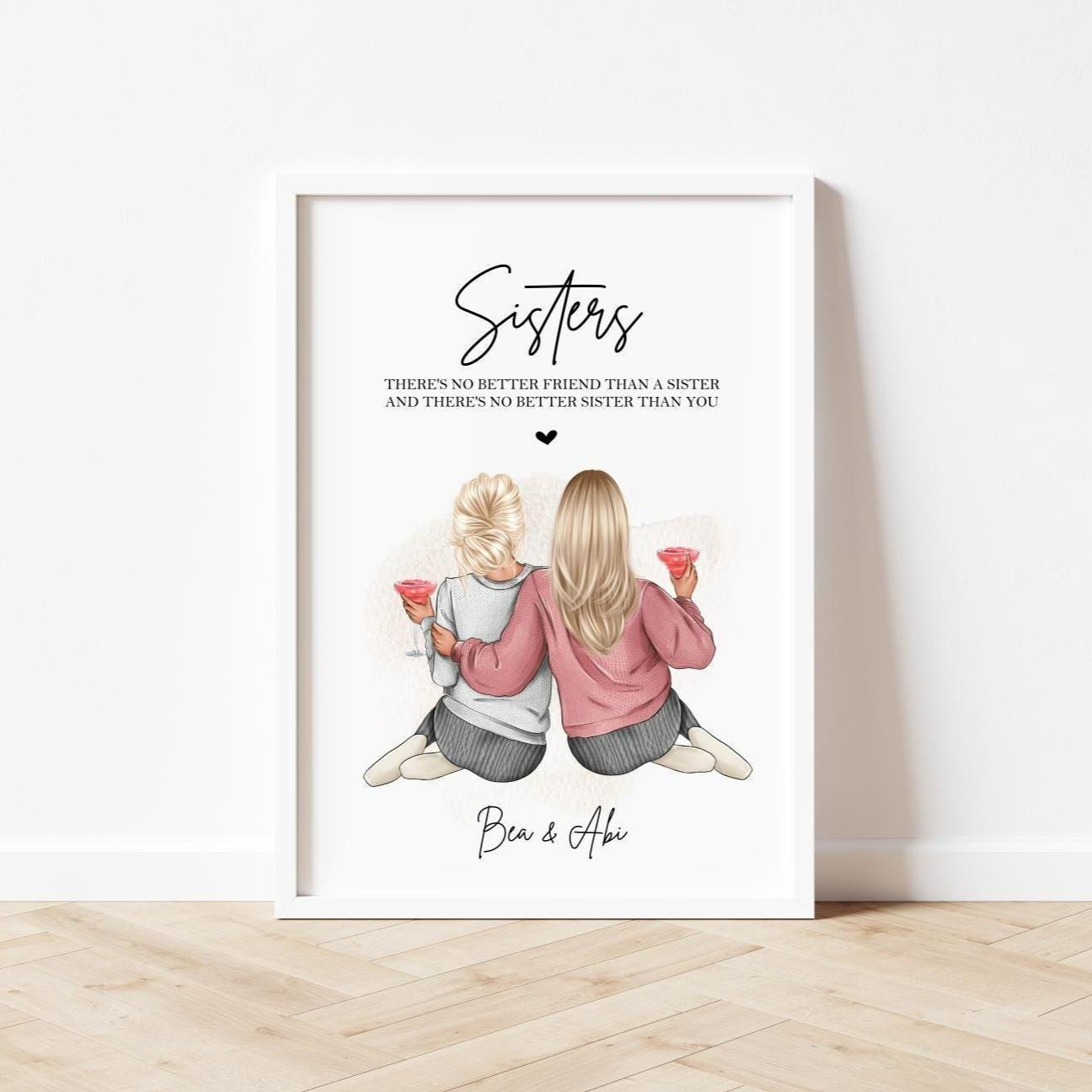 Sister Gift, Personalised Sisters Print - Etsy