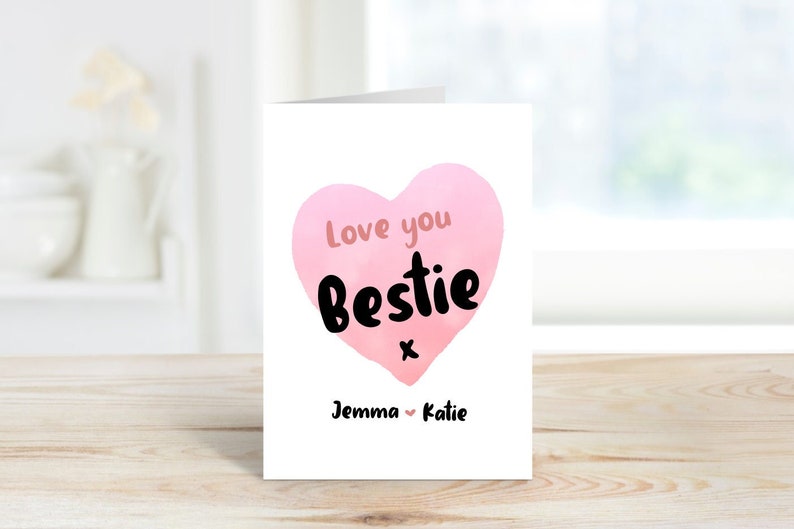Love You Bestie Card Birthday Card For Best Friend Etsy Love You Bestie Card Birthday Card For Best Friend Etsy