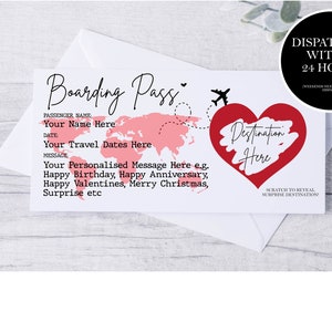 Scratch Reveal Boarding Pass, Personalised Fake Boarding Pass for Surprise Holiday / Destination Trip, Fake Travel Ticket, Fake Plane Ticket image 6