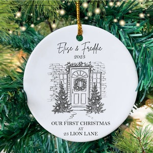 Personalised First Christmas in Our New Home Bauble, Christmas Tree Ornament for Couple, First Christmas Living Together Decoration