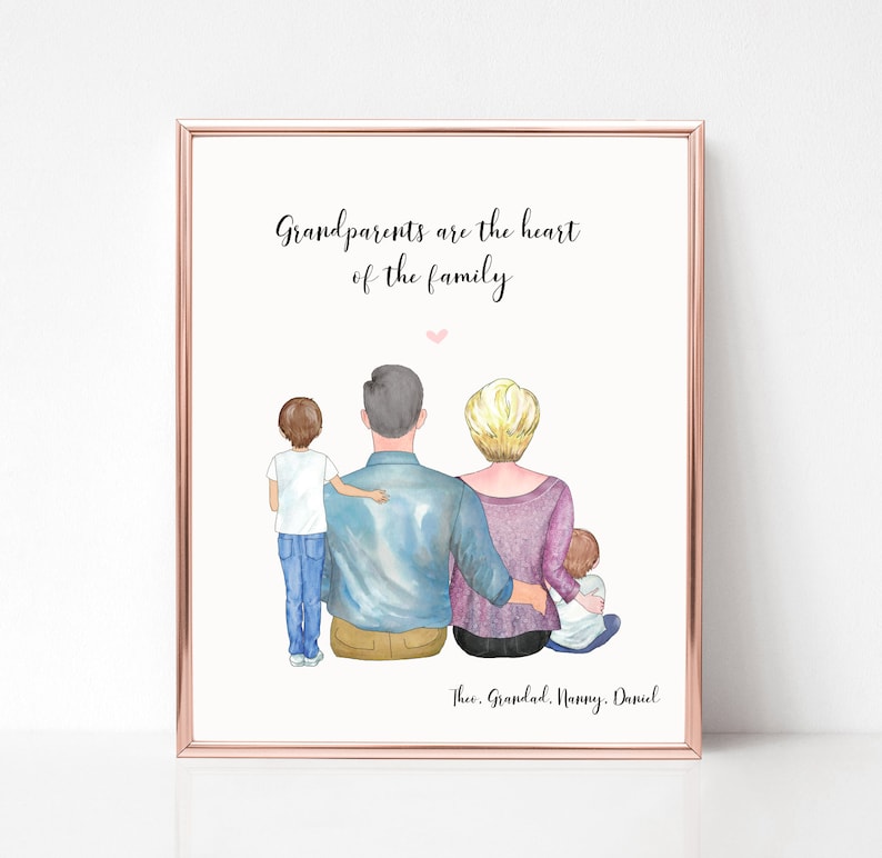 Personalised Nan / Grandchildren Print, Grandparent Gift, Grandchildren Print, Father's Day GIft image 1