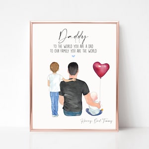 Personalised Father's Day Gift, Dad Print, Family Print, Gift for Dad, Birthday Gift for Dad, Family Print, Father and Children Print, Daddy