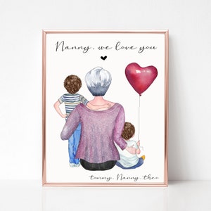 Personalised Nan / Grandchildren Print, Grandparent Gift, Grandchildren Print, Gift for grandma, Christmas Present, Birthday gift