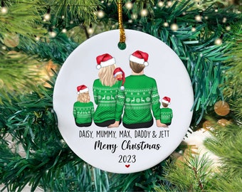 Family Christmas Decoration, Personalised Family Bauble Tree Ornament