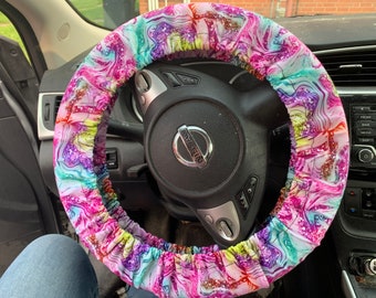 YORXINGY Car Steering Wheel Cover Multicolor Tie Dye Design Neoprene Auto Steering Wheel Protector Sweat Absorption Quick-Drying YORXINGY Car Steering Wheel Cover Multicolor Tie Dye Design Neoprene Auto Steering Wheel Protector Sweat Absorption Quick-Drying
