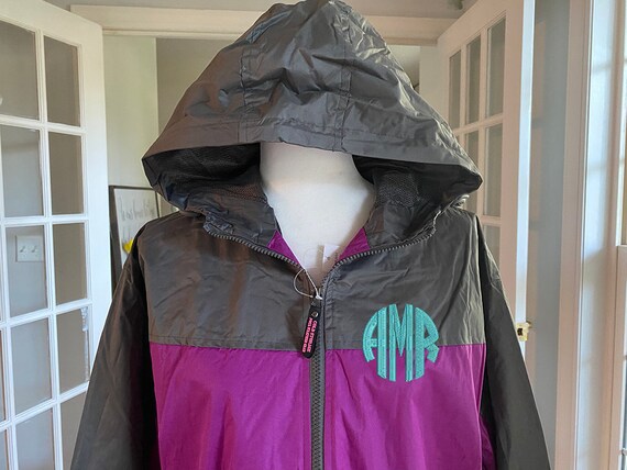 Purple Monogrammed Rain Jacket Womens Personalized
