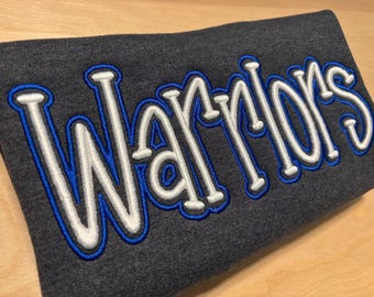 Warriors Sweatshirt | 3D Puff Embroidered School Spirit Wear