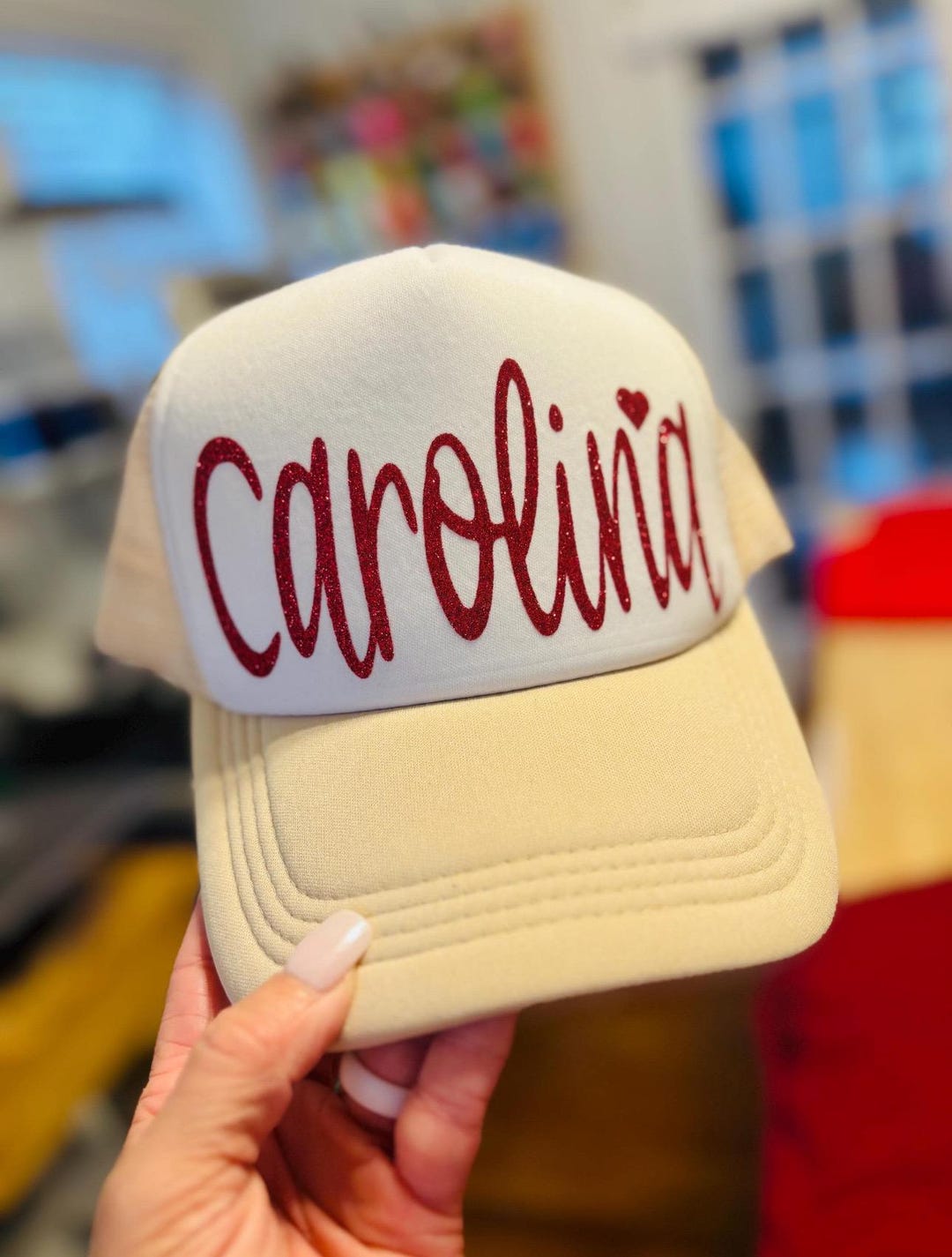 Custom Glitter Script Foam Trucker Hat: Personalized Fan Gear - Etsy
