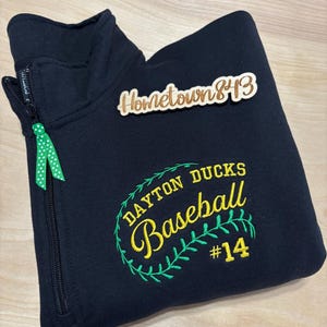 Custom Baseball Pullover: Personalized Team Colors 1/4 Zip Sweatshirt