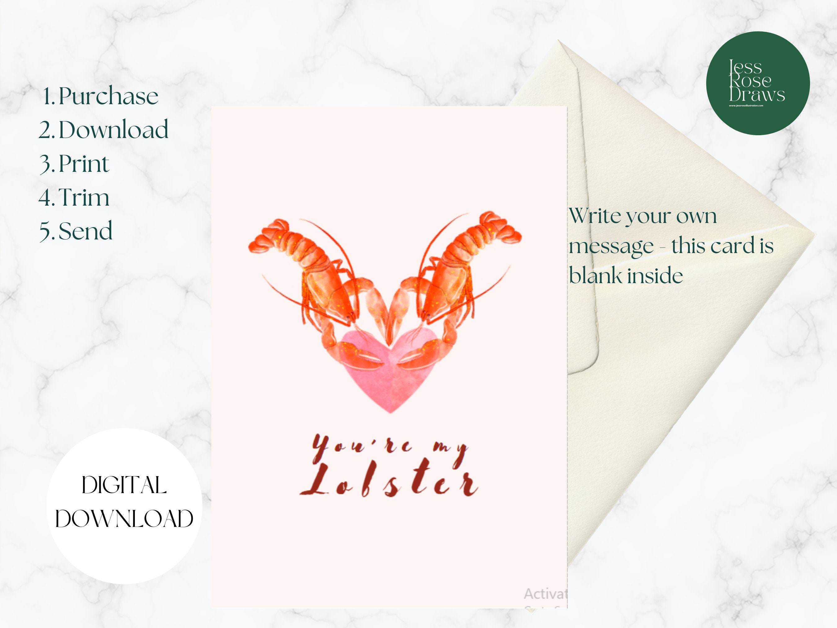 You're My Lobster - Printable Greetings Card | Valentine's Day Card ...