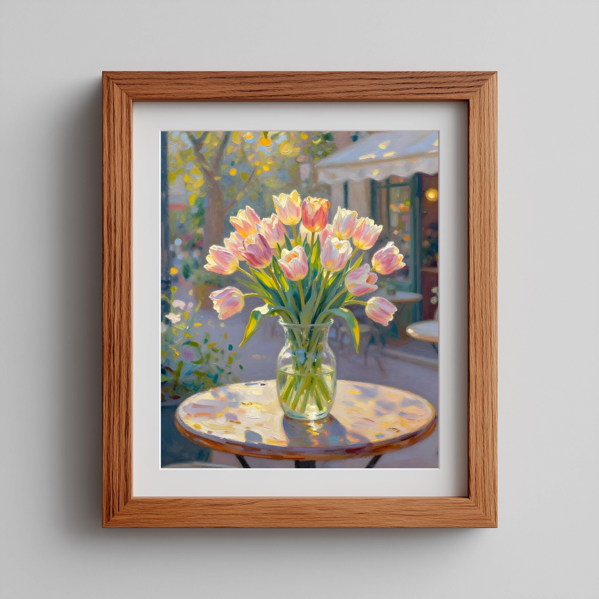 Spring Tulip Bouquet Printable | Pastel Floral Wall Art | French Cafe ...