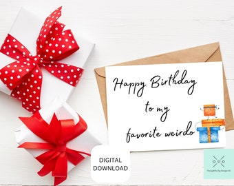 Tarjeta de cumpleaños divertida imprimible, diseño de regalo divertido (descarga digital)
