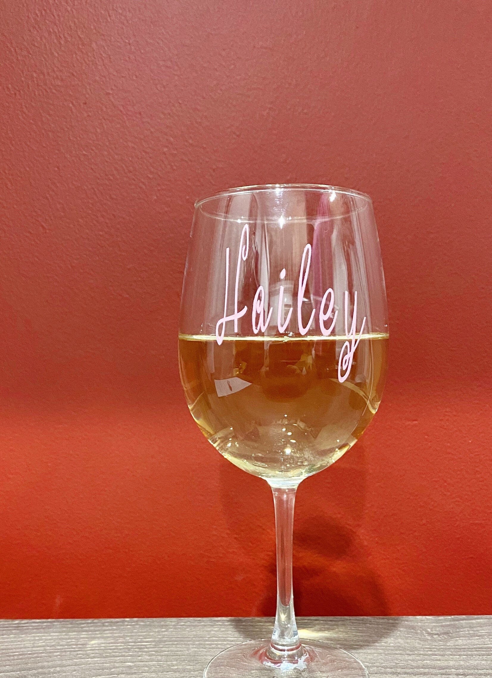 Name Wine Glass Custom Script Wine Glass Gifts for Her Script Name Wine