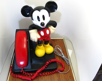 Vintage Mickey Mouse Telephone, Disney mickey Phone, Vintage Phone, Disney phone, landline phone, vintage disney, gift for kids, kid bedroom