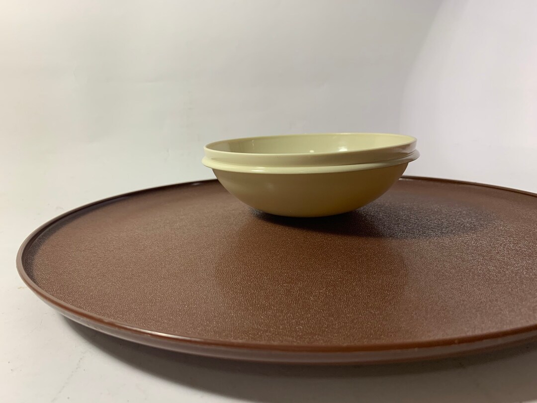 Vintage Tupperware Serving Dip Set dish Plateau de service, bol et