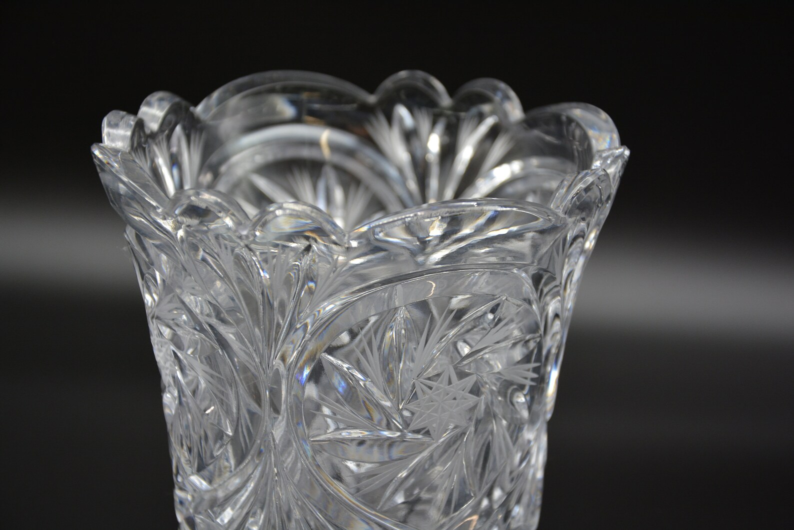 Pinwheel Crystal Vase Bohemian Crystal Crystal Flower Vase Etsy