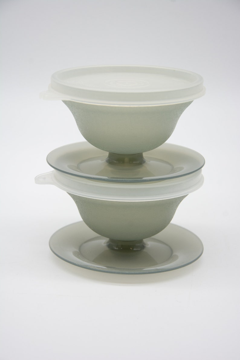 Vintage Tupperware, Pudding Plastic Cups Jello Cup, Food Container