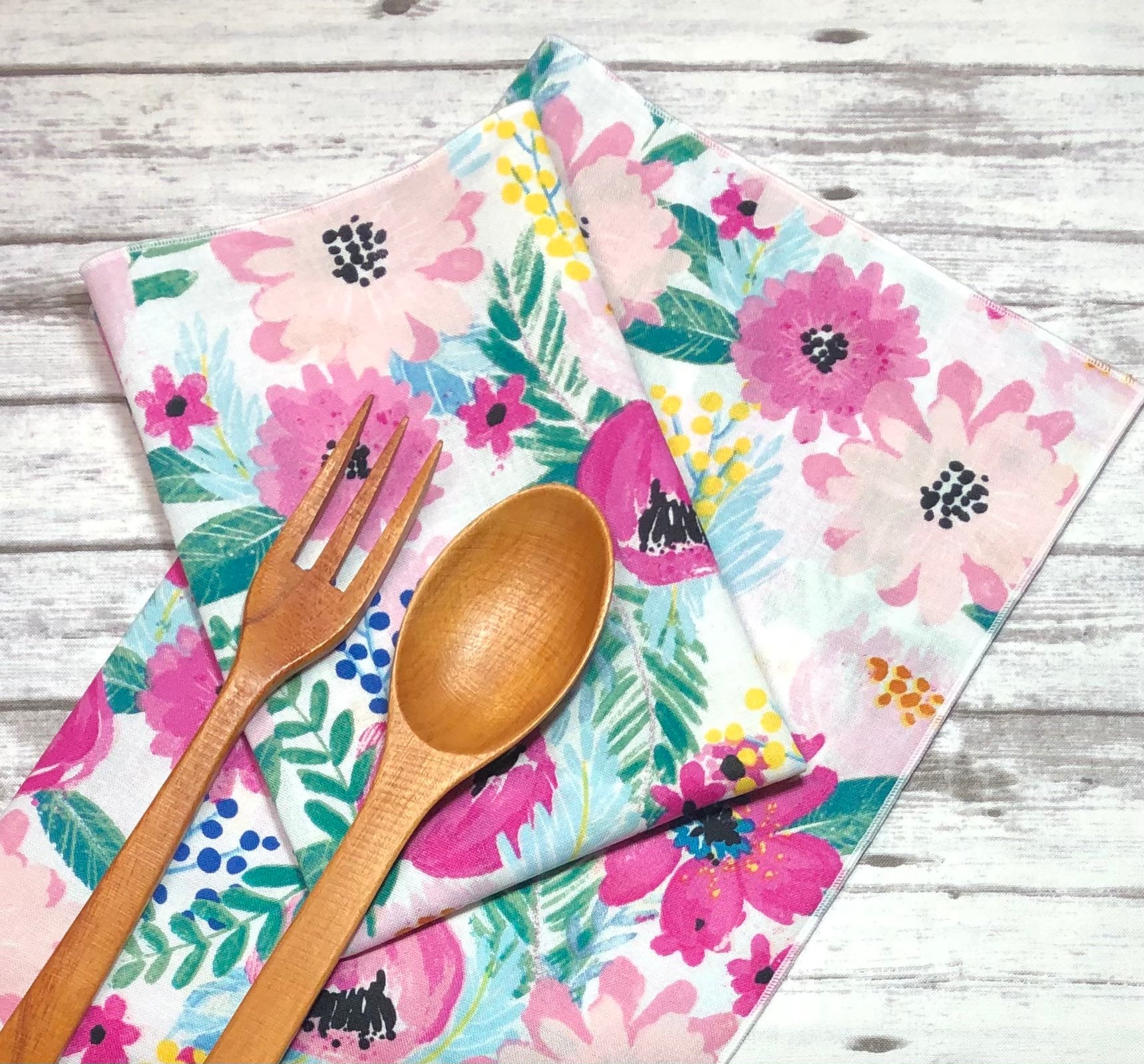 Floral Cloth Dinner Napkins Purple Cloth Napkins Navy Pink Etsy