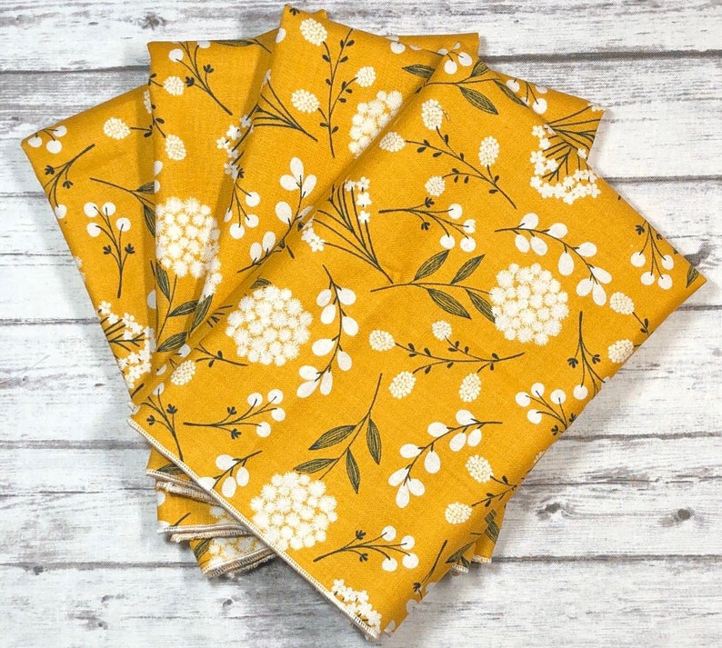 FLoRaL MuStArD Cloth Dinner Napkins Set of 2 4 6 Linens Etsy