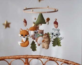 woodland animal crib mobile