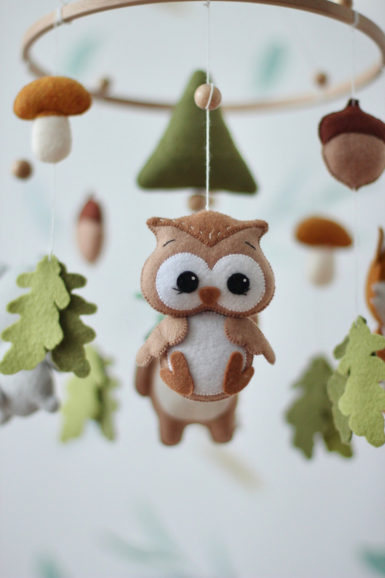 Woodland mobile Forest mobile Crib mobile bebe Nature Etsy